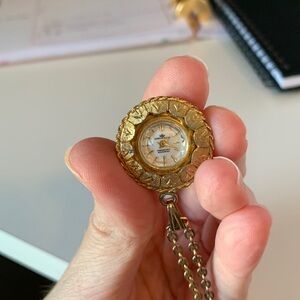 Vintage harvester gold watch necklace